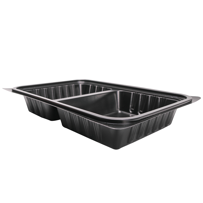 BOPS cover black square two grid fast food box