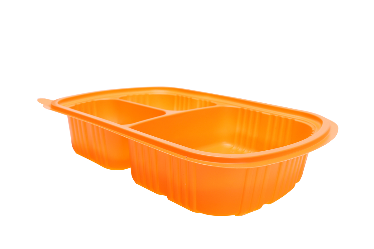 BOPS tapa ovalada negra caja de comida rápida