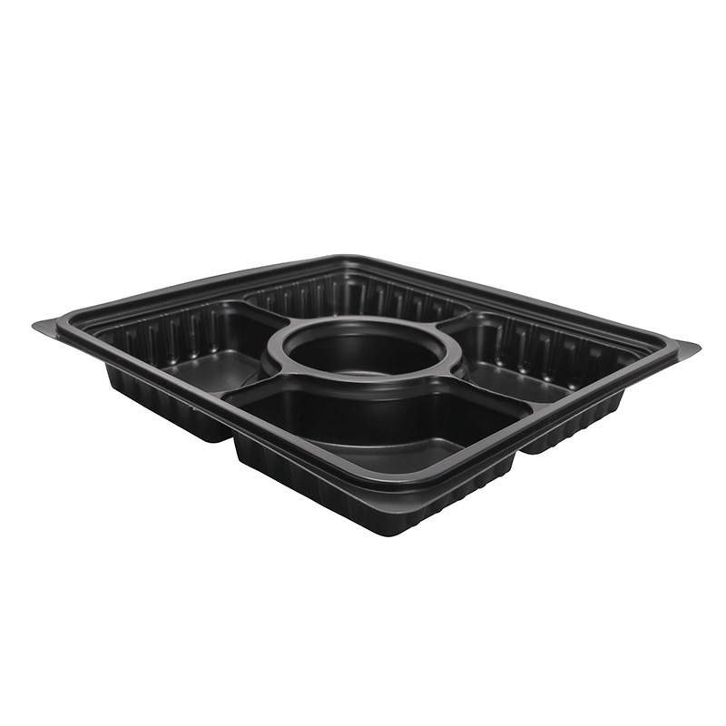 BOPS蓋黑色方形五格快餐盒