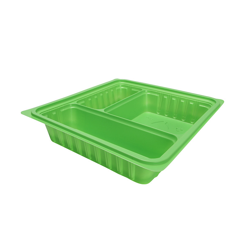 BOPS蓋黑色方形三格快餐盒